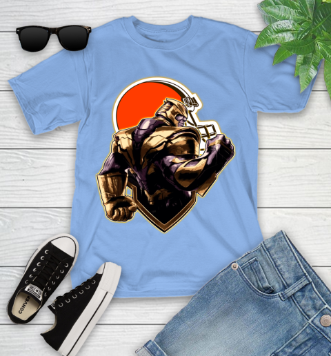 NFL Thanos Avengers Endgame Football Sports Cleveland Browns Youth T-Shirt 11