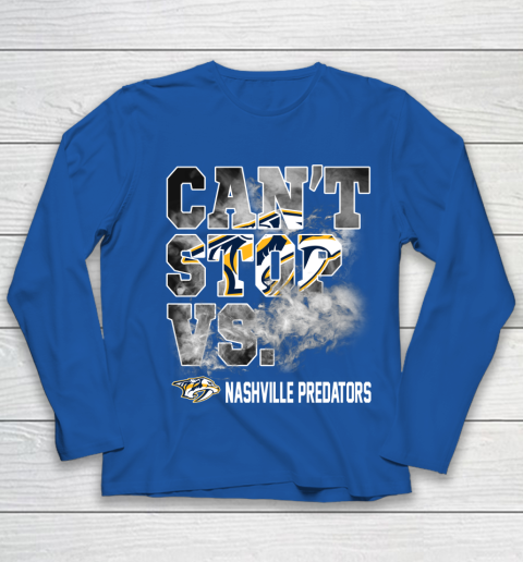NHL Nashville Predators Hockey Can't Stop Vs Youth Long Sleeve 7