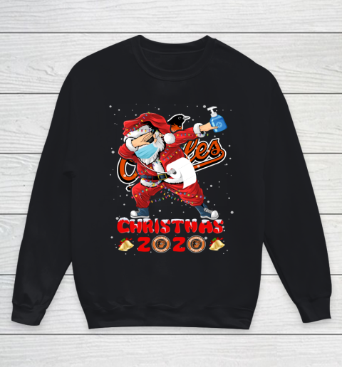 Baltimore Orioles Funny Santa Claus Dabbing Christmas 2020 MLB Youth Sweatshirt