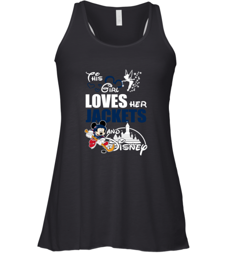 This Girl Love Her Columbus Blue Jackets And Mickey Disney Racerback Tank