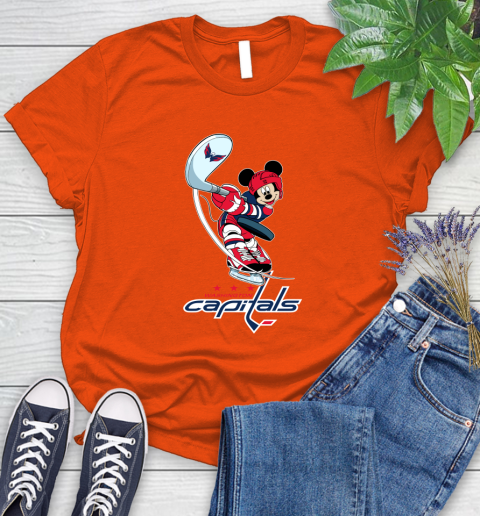 NHL Hockey Washington Capitals Cheerful Mickey Mouse Shirt Women's T-Shirt 4
