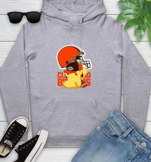 NFL Pikachu Football Sports Cleveland Browns Youth Hoodie 6