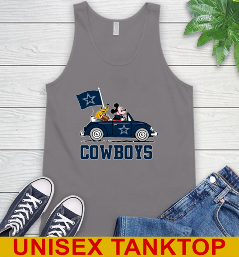 NFL Football Dallas Cowboys Pluto Mickey Driving Disney Shirt Tank Top 7