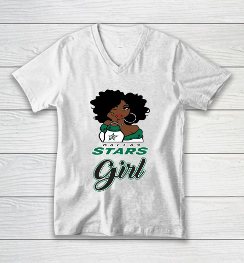 Dallas Stars Girl NHL V-Neck T-Shirt 2