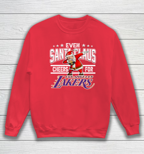 Los Angeles Lakers Even Santa Claus Cheers For Christmas NBA Sweatshirt 7