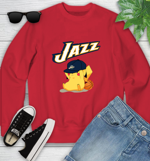 NBA Pikachu Basketball Sports Utah Jazz Youth Sweatshirt 9