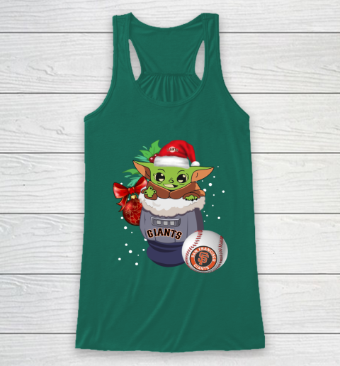 San Francisco Giants Christmas Baby Yoda Star Wars Funny Happy MLB Racerback Tank 6