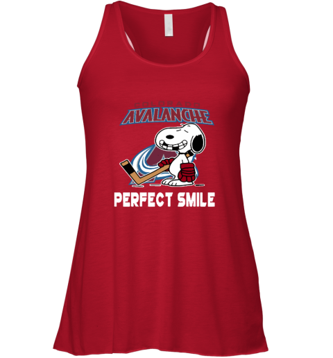2n94 colorado avalanche snoopy perfect smile the peanuts flowy tank 32 front red