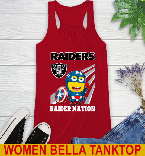 NFL Football Oakland Raiders Captain America Marvel Avengers Minion Shirt Racerback Tank 4