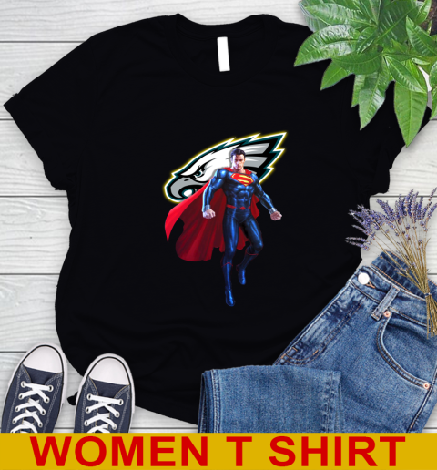NFL Superman DC Sports Football Philadelphia Eagles Women's T-Shirt 2