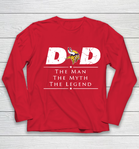 Minnesota Vikings NFL Football Dad The Man The Myth The Legend Youth Long Sleeve 8