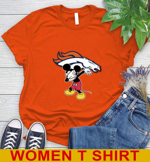 Denver Broncos NFL Football Dabbing Mickey Disney Sports Women's T-Shirt 4