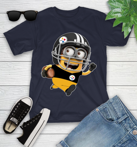 NFL Pittsburgh Steelers Minions Disney Football Sports Youth T-Shirt 3