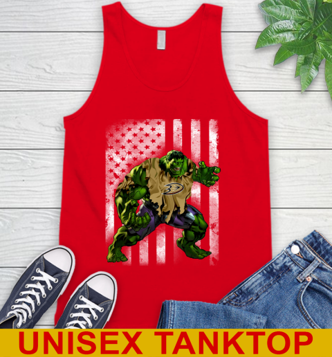 Anaheim Ducks Hulk Marvel Avengers NHL Hockey American Flag Tank Top 5