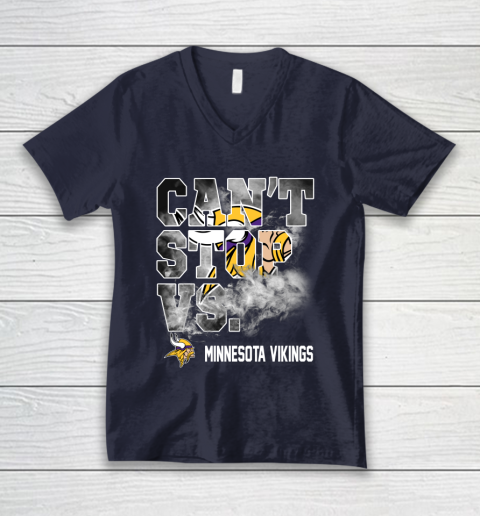 NFL Minnesota Vikings Can't Stop Vs V-Neck T-Shirt 2