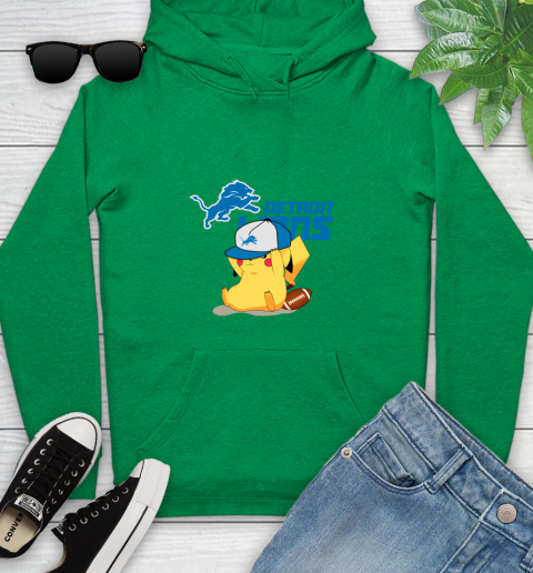 NFL Pikachu Football Sports Detroit Lions Youth Hoodie 7