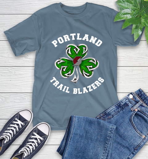 NBA Portland Trail Blazers Three Leaf Clover St Patrick's Day Basketball Sports T-Shirt 8