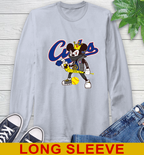Chicago Cubs MLB Baseball Mickey Peace Sign Sports Long Sleeve T-Shirt 6