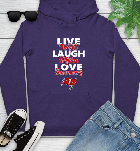 NFL Football Tampa Bay Buccaneers Live Well Laugh Often Love Shirt Youth Hoodie 5