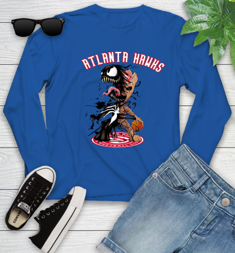 NBA Atlanta Hawks Basketball Venom Groot Guardians Of The Galaxy Youth Long Sleeve 9