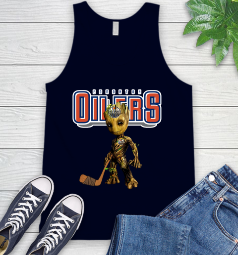 Edmonton Oilers NHL Hockey Groot Marvel Guardians Of The Galaxy Tank Top 3