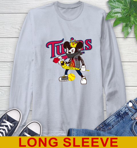 Minnesota Twins MLB Baseball Mickey Peace Sign Sports Long Sleeve T-Shirt 6