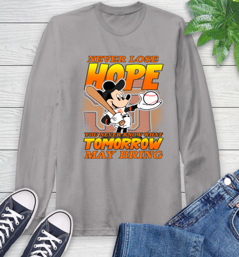 San Francisco Giants MLB Baseball Mickey Disney Never Lose Hope Long Sleeve T-Shirt 6