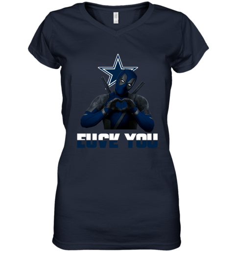 Houston Cowboys Women’s V-Neck T-Shirt Blue Heather / 4XL