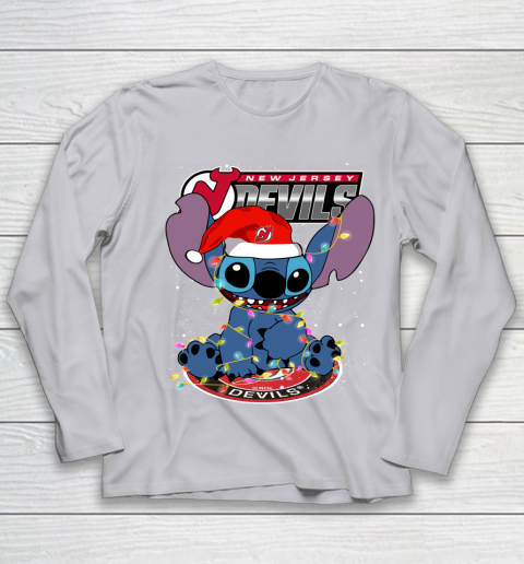 New Jersey Devils NHL Hockey noel stitch Christmas Youth Long Sleeve 3