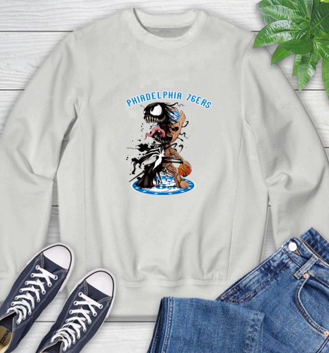 NBA Philadelphia 76ers Basketball Venom Groot Guardians Of The Galaxy Sweatshirt 5