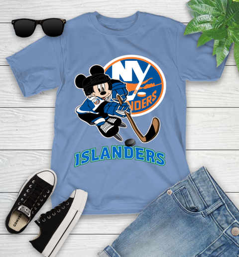 NHL New York Islanders Mickey Mouse Disney Hockey T Shirt Youth T-Shirt 11