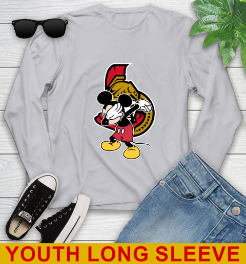 Ottawa Senators NHL Hockey Dabbing Mickey Disney Sports Youth Long Sleeve 6