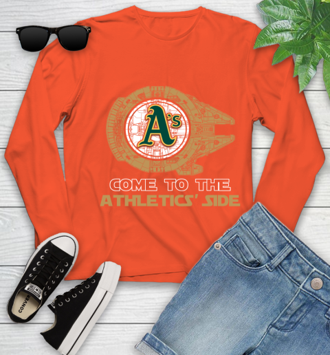 MLB Come To The Oakland Athletics Side Star Wars Baseball Sports Youth Long Sleeve 3