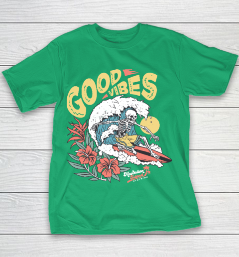Good Vibes Skeleton Surfer Youth T-Shirt 3