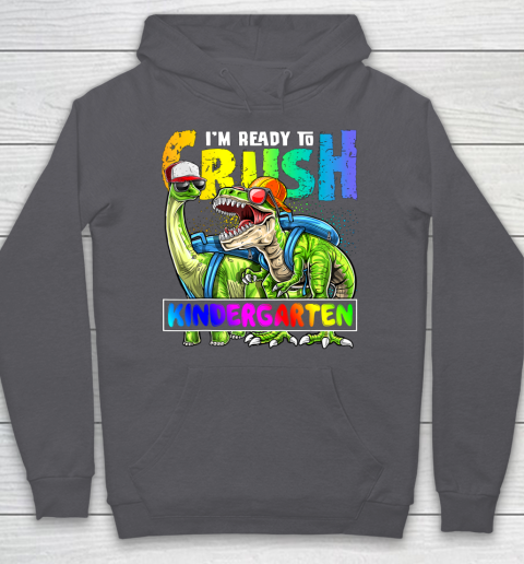 Next Level t shirts I m Ready To Crush Kindergarten T Rex Dino Holding Pencil Back To School Hoodie 4