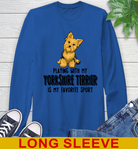 Playing with my yorkshire terrier is my favorite sport 54