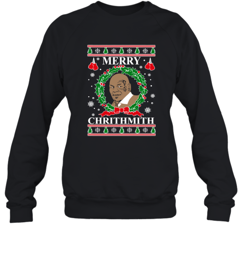 Merry Chrithmith Ugly Christmas Slouchy Off Shoulder Oversized Sweatshirt