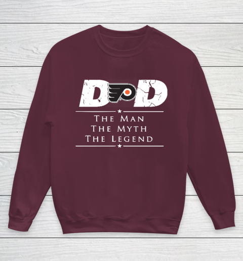 Philadelphia Flyers NHL Ice Hockey Dad The Man The Myth The Legend Youth Sweatshirt 4