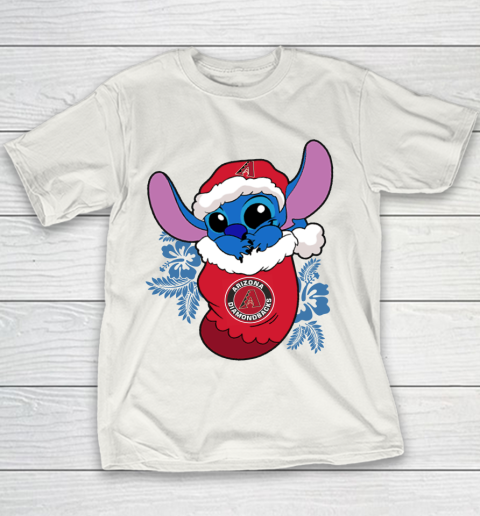 Arizona Diamondbacks Christmas Stitch In The Sock Funny Disney MLB Youth T-Shirt 3