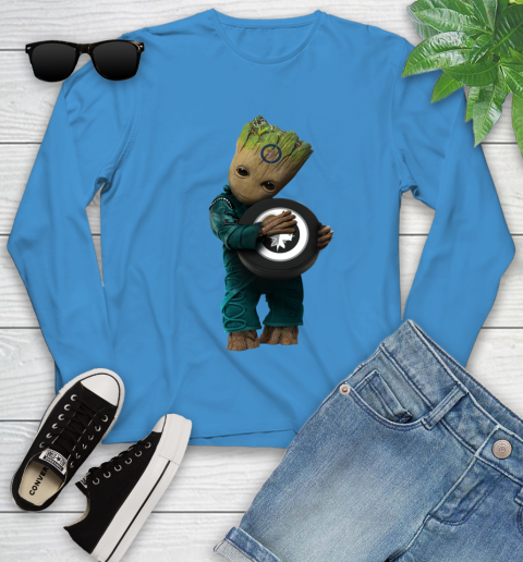 NHL Groot Guardians Of The Galaxy Hockey Sports Winnipeg Jets Youth Long Sleeve 7