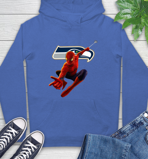 NFL Spider Man Avengers Endgame Football Seattle Seahawks Hoodie 9