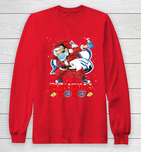 Colorado Avalanche Funny Santa Claus Dabbing Christmas 2020 NHL Long Sleeve T-Shirt 7