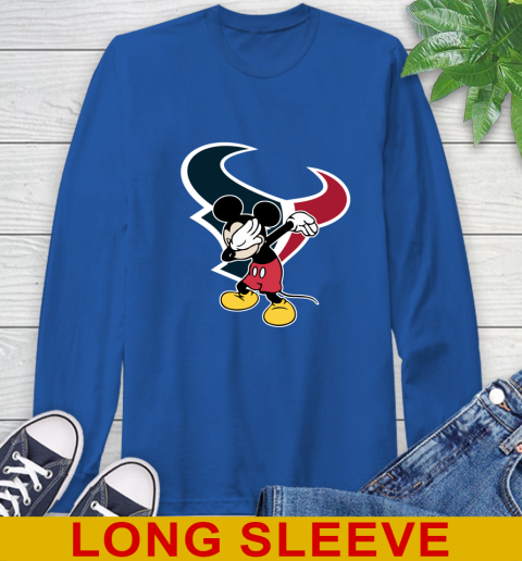 Houston Texans NFL Football Dabbing Mickey Disney Sports Long Sleeve T-Shirt 9