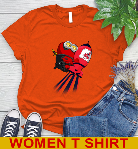 MLB Baseball Cleveland Indians Deadpool Minion Marvel Shirt Women's T-Shirt 3