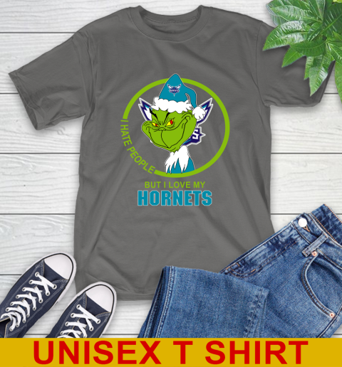 Charlotte Hornets NBA Christmas Grinch I Hate People But I Love My Favorite Basketball Team T-Shirt 8