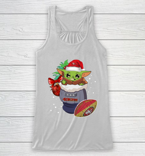 San Francisco 49ers Christmas Baby Yoda Star Wars Funny Happy NFL Racerback Tank 2