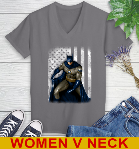 Buffalo Sabres NHL Hockey Batman DC American Flag Shirt Women's V-Neck T-Shirt 11