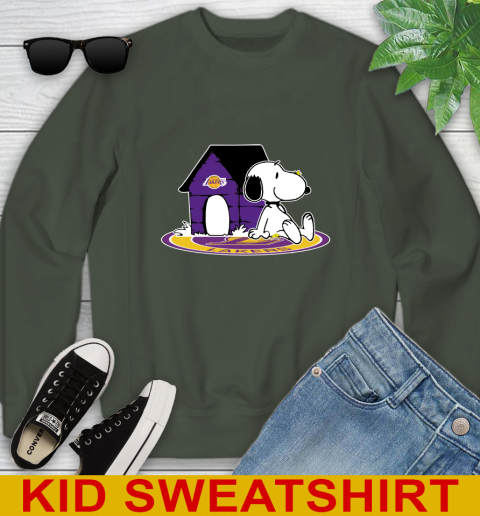NBA Basketball Los Angeles Lakers Snoopy The Peanuts Movie Shirt Youth Sweatshirt 9