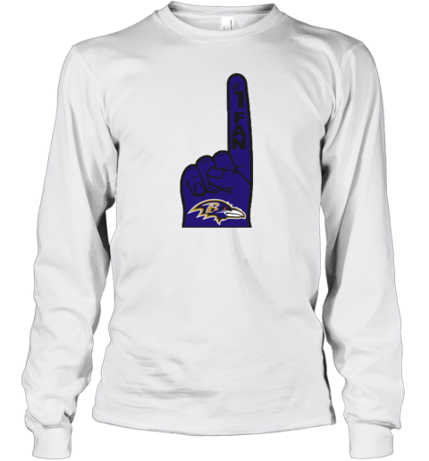 Baltimore Ravens Number 1 Fan Long Sleeve T-Shirt