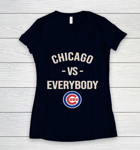 Chicago Cubs Vs Everybody Women's V-Neck T-Shirt 2
